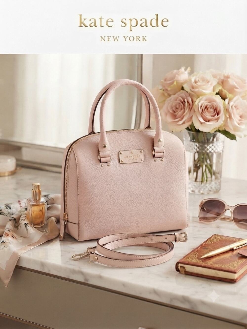 Kate Spade Light Pink Pebbled Leather Satchel - Autheticated